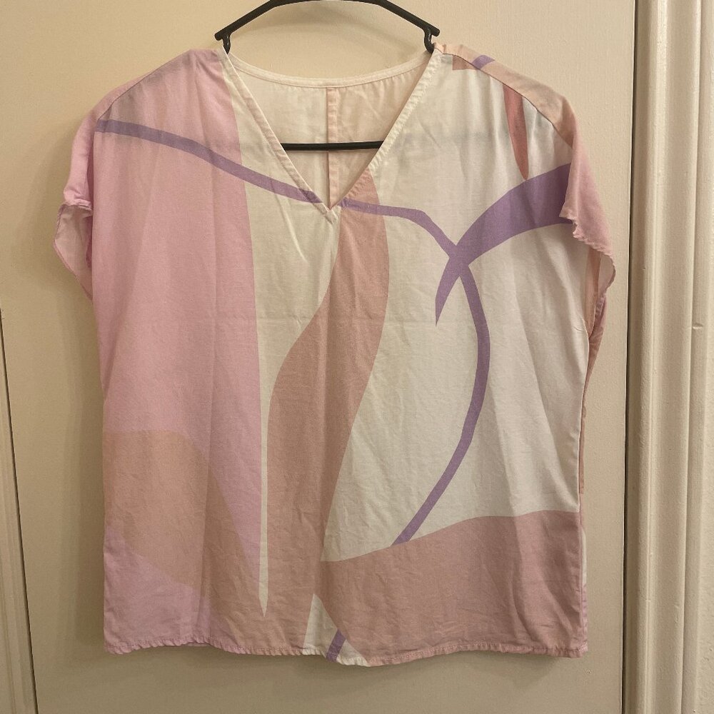 MOTF LINEN COLORBLOCK TOP Size XS